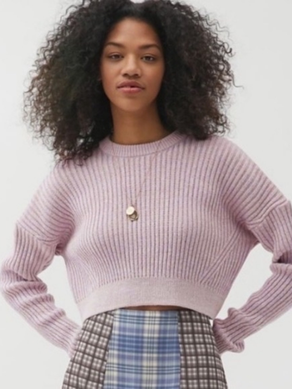 Urban Outfitter Big Sur Cropped Ribbed Pullover Sweater